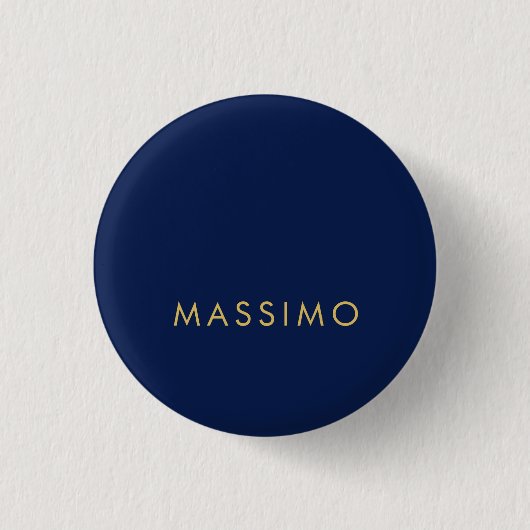 Moderne Minimalistische Blau Goud Professionele Tr Ronde Button 3,2 Cm (Voorkant)