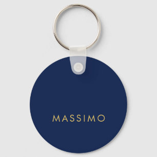 Moderne Minimalistische Blau Goud Professionele Tr Sleutelhanger
