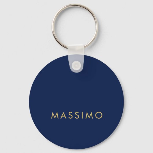 Moderne Minimalistische Blau Goud Professionele Tr Sleutelhanger (Voorkant)
