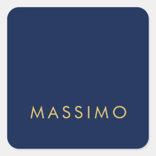 Moderne Minimalistische Blau Goud Professionele Tr Vierkante Sticker