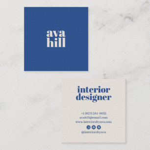 Moderne Minimalistische Blau Professionele Logo St Vierkante Visitekaartje
