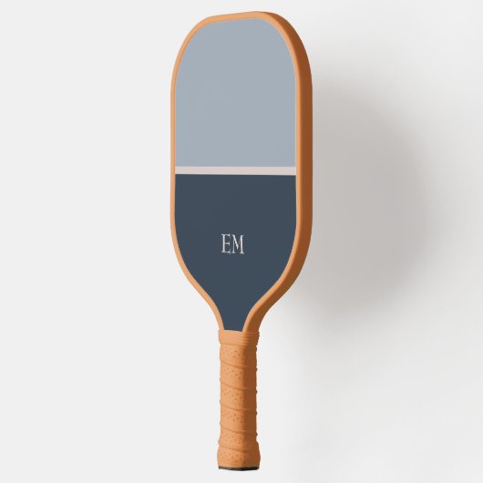Moderne minimalistische blauw monogram Initialen Pickleball Paddle (Links)