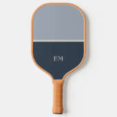 Moderne minimalistische blauw monogram Initialen Pickleball Paddle (Achterkant)