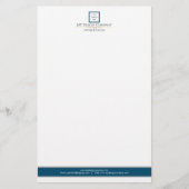 Moderne minimalistische blauw-witte Logo-business Briefpapier (Voorkant)