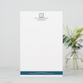 Moderne minimalistische blauw-witte Logo-business Briefpapier (Staand voorkant)
