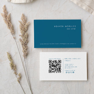 Moderne minimalistische blauw-witte maatschappelij visitekaartje