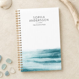 Moderne Minimalistische Blauwe Aquarel Oceaan Plan Planner