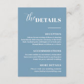 Moderne minimalistische blauwe details informatiekaartje (Voorkant)