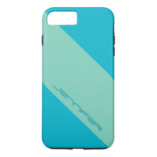 Moderne Minimalistische Blauwe en Groene, Naam Case-Mate iPhone Case