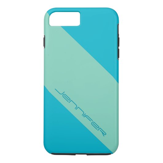 Moderne Minimalistische Blauwe en Groene, Naam Case-Mate iPhone Case (Achterkant)