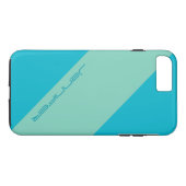 Moderne Minimalistische Blauwe en Groene, Naam Case-Mate iPhone Case (Achterkant (Horizontaal))