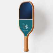 Moderne Minimalistische Blauwe Geïnitialiseerde Le Pickleball Paddle (Links)