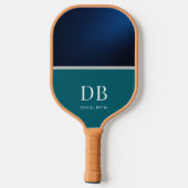 Moderne Minimalistische Blauwe Geïnitialiseerde Le Pickleball Paddle (Achterkant)