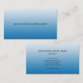 Moderne, minimalistische blauwe gradiëntprofession visitekaartje (Voorkant / Achterkant)