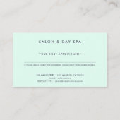 Moderne minimalistische blauwe linen en lichte min afsprakenkaartje (Achterkant)