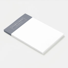Moderne, minimalistische blauwe linnen en ivoor 10 post-it® notes