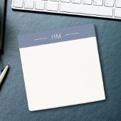 Moderne minimalistische blauwe monogram initialen post-it® notes