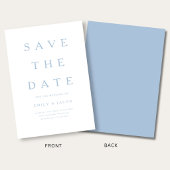 Moderne Minimalistische Blauwe Save The Date