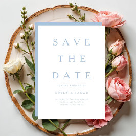 Moderne Minimalistische Blauwe Save The Date