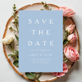 Moderne Minimalistische Blauwe Save The Date