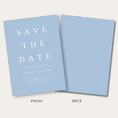 Moderne Minimalistische Blauwe Save The Date