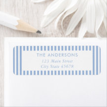 Moderne Minimalistische Blauwe Strepen Retouradres