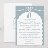 Moderne minimalistische blauwe strikken & linten b kaart (Voorkant / Achterkant)