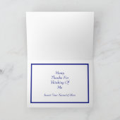 Moderne minimalistische blauwe tinten bedankkaart (Binnen)