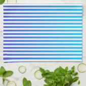Moderne minimalistische blauwe turquoise ombre str theedoek (Gevouwen)
