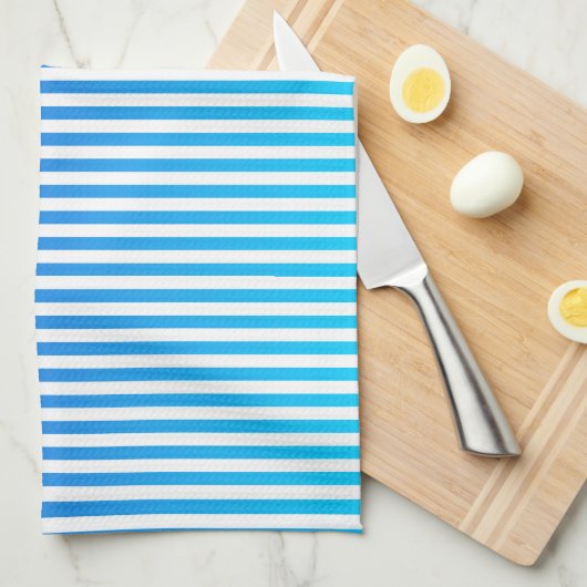 Moderne minimalistische blauwe turquoise ombre str theedoek (Quarter Fold)