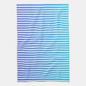 Moderne minimalistische blauwe turquoise ombre str theedoek (Verticaal)
