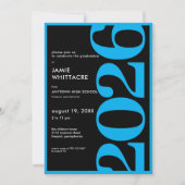 Moderne Minimalistische Blauwe Typografie Afstudee Kaart (Voorkant)