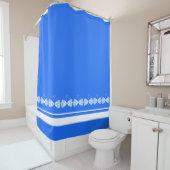 Moderne minimalistische blauwe vis douchegordijn (In situ)