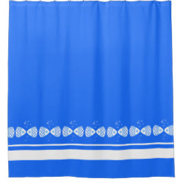 Moderne minimalistische blauwe vis douchegordijn