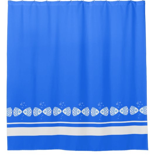 Moderne minimalistische blauwe vis douchegordijn (Voorkant)