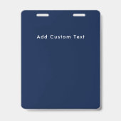 Moderne Minimalistische Blauwe & Witte Foto ID Per Badge (Achterkant)