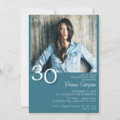 Moderne minimalistische Blauwgroen 30e verjaardag Kaart (Voorkant)