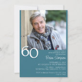 Moderne minimalistische Blauwgroen 60e verjaardag Kaart (Voorkant)
