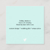 Moderne minimalistische blauwgroen blauwe blokorde vierkante visitekaartje (Achterkant)