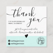 Moderne minimalistische blauwgroen blauwe blokorde vierkante visitekaartje (Voorkant)