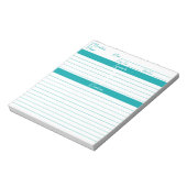 Moderne Minimalistische Blauwgroen Ontvangers van  Notitieblok (Linkerzijde)