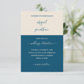 Moderne minimalistische Blauwgroen uitnodiging voo (Staand voorkant)