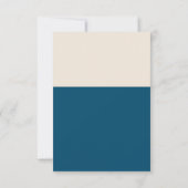 Moderne minimalistische Blauwgroen uitnodiging voo (Achterkant)