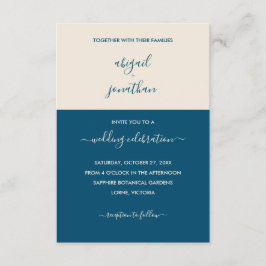 Moderne minimalistische Blauwgroen uitnodiging voo