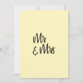 Moderne Minimalistische Bleke Gele Vier met Ons! Kaart (Achterkant)