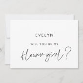 Moderne minimalistische bloem meisje voorstel kaar kaart (Voorkant)