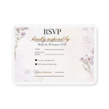 Moderne Minimalistische Bloem RSVP Kaart | Lavende