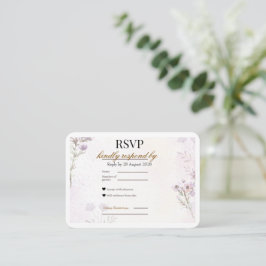 Moderne Minimalistische Bloem RSVP Kaart | Lavende