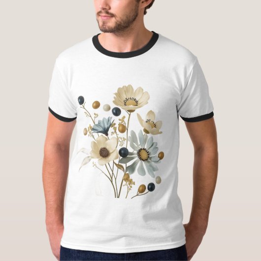 Moderne minimalistische bloemdesign t-shirt (Voorkant)