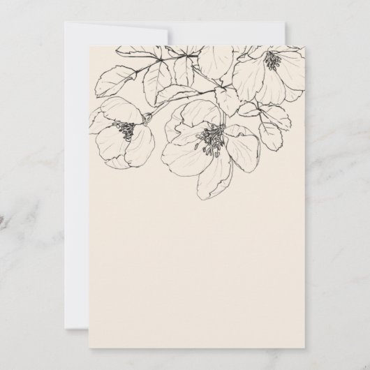 Moderne minimalistische bloemen 80e verjaardag kaart (Achterkant)